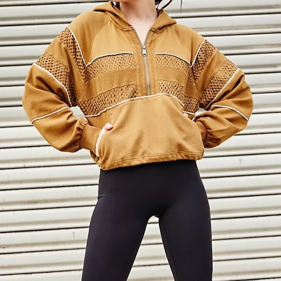 Free People Tops - Free People Movement Win Win Hoodie mustard brown
